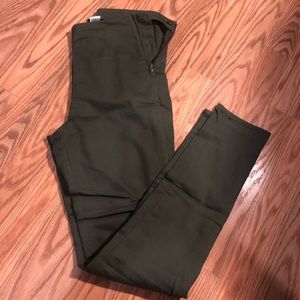 H&M Olive green high rise zip up pants